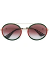 Gucci Web Round Gradient Sunglasses In Green
