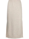 Pringle Of Scotland Knitted Midi Skirt In Neutrals