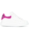 Alexander Mcqueen Crystal Embellished Elevated Sole Sneakers In White
