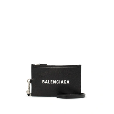 Balenciaga Logo Passport Holder In Black