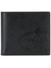 Prada Logo-print Saffiano Leather Bi-fold Wallet In F0002