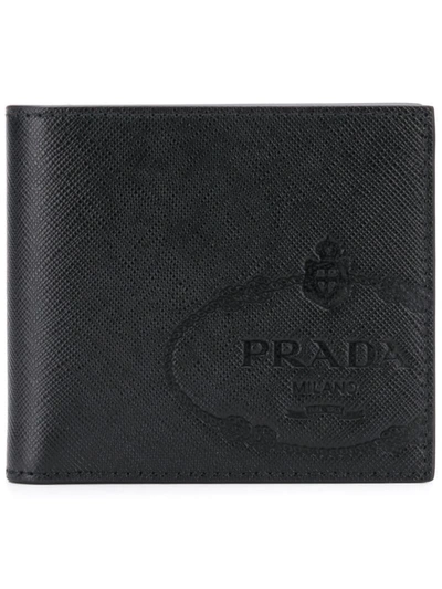 Prada Logo-print Saffiano Leather Bi-fold Wallet In F0002