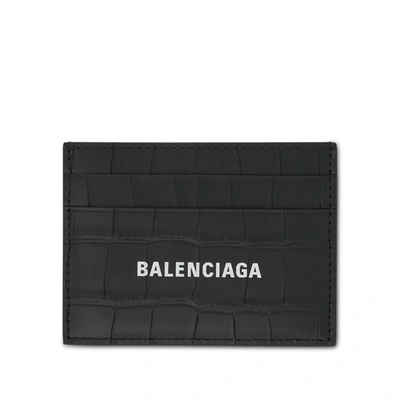 Balenciaga Croco Calf Leather Cash Card Holder