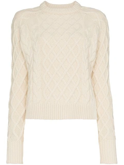 Rejina Pyo Wool Yak-cashmere Blend Cable Knit Sweater In White
