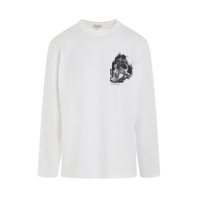 Alexander Mcqueen Collage Skull Logo Long Sleeve T-shirt In White