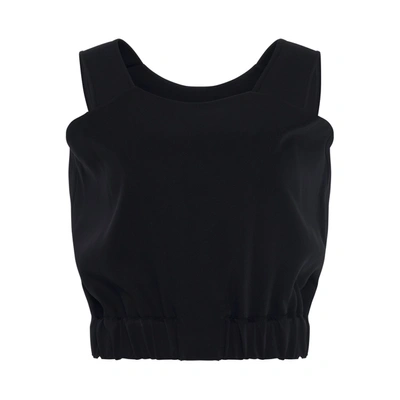 We11 Done Waist Banding Top In Black