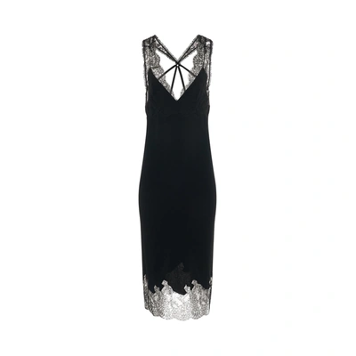 Givenchy Stretch Crepon Lace Dress In Black