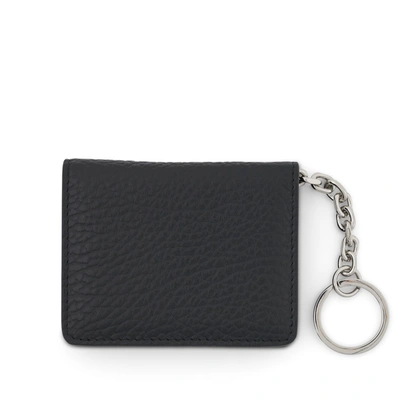 Maison Margiela Four Stitch Logo Card Holder With Keyring In Black