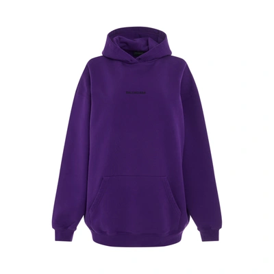 Balenciaga Medium Fit Hoodie In Purple