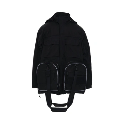 Balenciaga Transformer Gym Bag Parka In Black