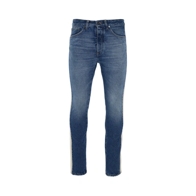 Palm Angels Indigo Track Denim Pants In Blue