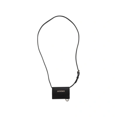Jacquemus Le Porte Azur Leather Neck Pouch In Black