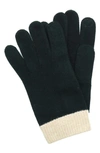 Portolano Colorblock Cashmere & Wool Tech Gloves In Black/ Timber