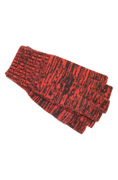Portolano Fingerless Tweed Gloves In Cinnamon/ Dark Brown