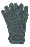 Portolano Cashmere Rib Gloves In Heather Charcoal