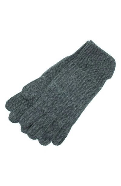 Portolano Cashmere Rib Gloves In Dark Heather Grey