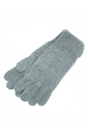 Portolano Cashmere Rib Gloves In Light Heather Grey