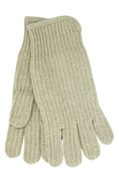 Portolano Cashmere Rib Gloves In Mushroom