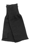 Portolano Merino Wool Fingerless Gloves In Black