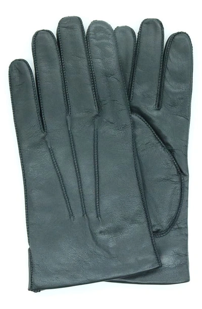 Portolano Tech Leather Gloves In Black