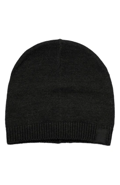 Portolano Merino Wool Beanie In Black