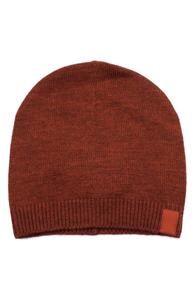 Portolano Merino Wool Beanie In Brick