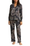 Desmond & Dempsey Long Sleeve Cotton Pajamas In Jag Navy