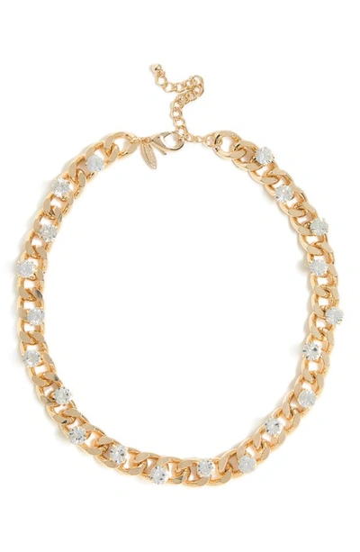 Tasha Crystal Chain Link Necklace In Gold