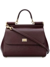 Dolce & Gabbana Sicily Medium Dauphine-leather Bag In Wine