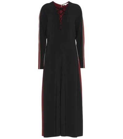 Stella Mccartney Bicolor Lace Up Dress In Midnight