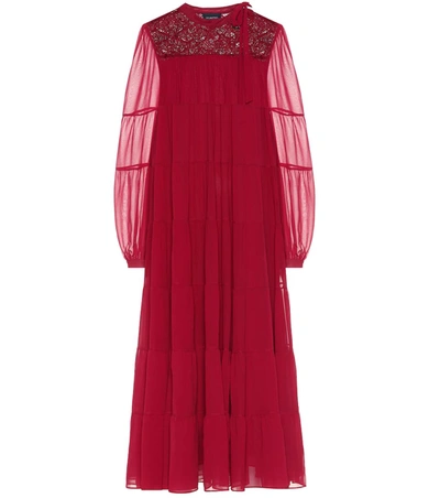 Giambattista Valli Silk Maxi Dress In Red