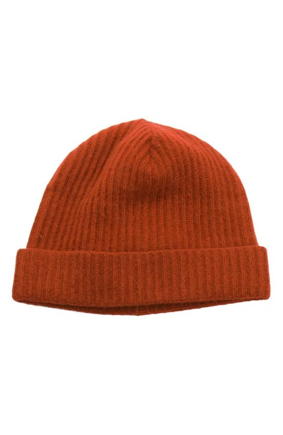 Portolano Cashmere Beanie In Rust