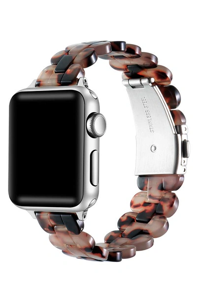 The Posh Tech Elle Resin Apple Watch® Watchband In Chocolate Tortoise