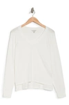 Lucky Brand V-neck High-low Pullover In White