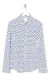Denim And Flower Floral Stretch Button-down Shirt In Wht/ Ltblue/ Nvy Floral
