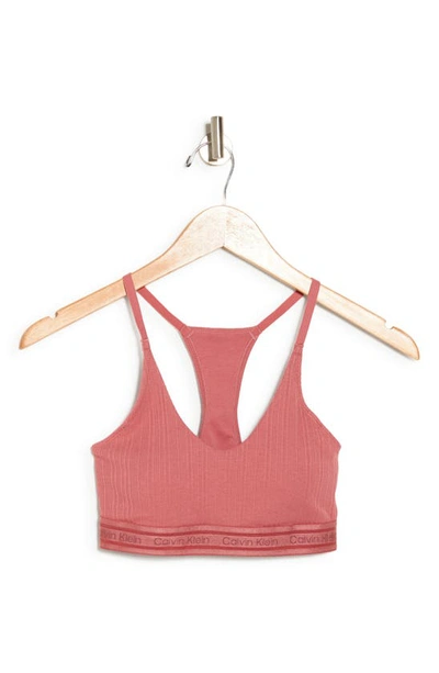 Calvin Klein Refined Rib Lightly Lined Bralette In Mauvewood