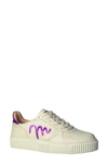 Sandro Moscoloni Low Top Leather Sneaker In White/ Purple