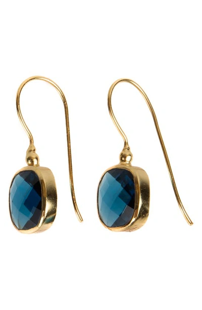 Saachi Cushion Stone Drop Earrings In Blue