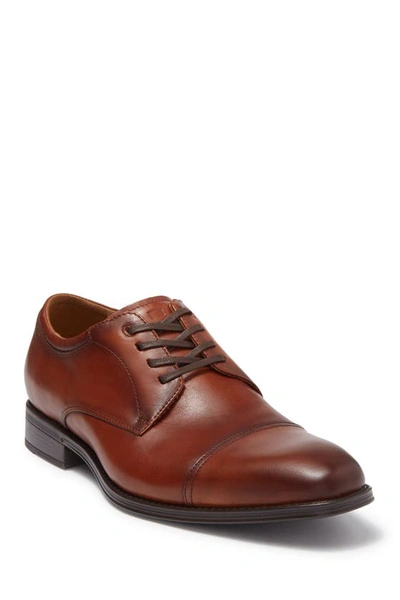 Florsheim Alanzo Leather Cap Toe Derby In Cognac