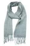Portolano Fringe Trim Cashmere Scarf In Grey