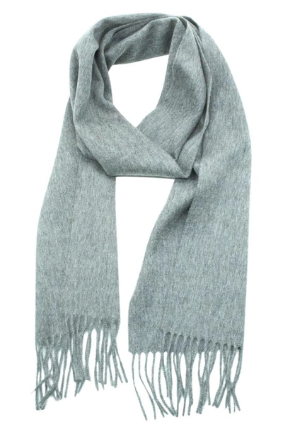 Portolano Fringe Trim Cashmere Scarf In Grey