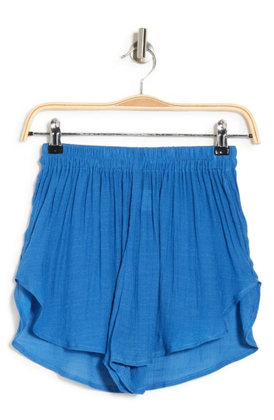 Vyb Textured Cover-up Shorts In Blue