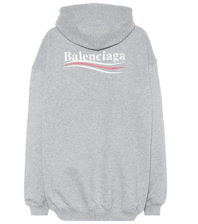Balenciaga Logo Cotton Sweatshirt In Grey