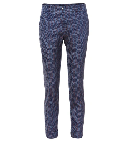 Etro Jacquard Straight-leg Pants In Blue