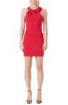 Endless Rose Rose Detail Body-con Minidress In Red