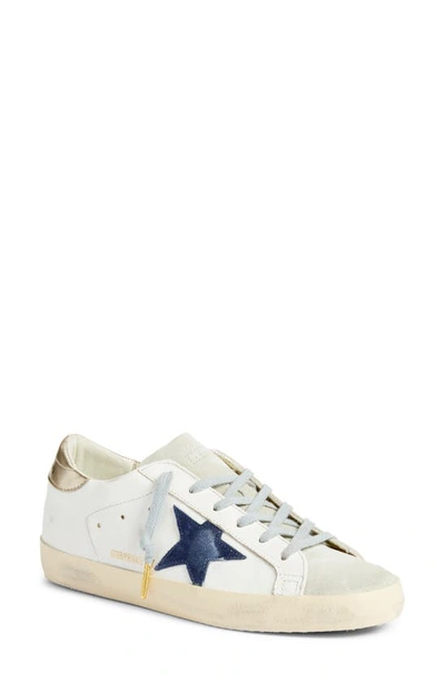 Golden Goose Super-star Low Top Sneaker In White/ Blue