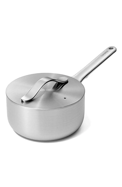 Caraway Nonstick Ceramic 1.75-quart Sauce Pan With Lid In Stainless