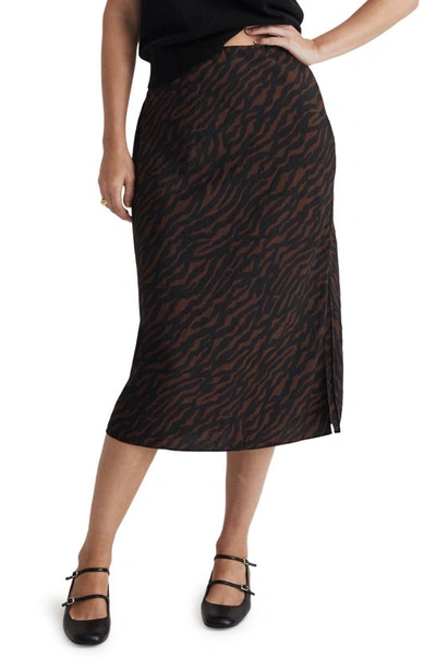 Madewell Layton Midi Slip Skirt In True Black