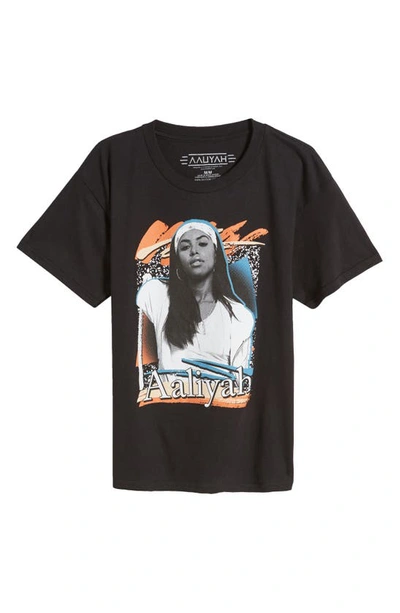 Philcos Kids' Aaliyah Retro Cotton Graphic T-shirt In Black