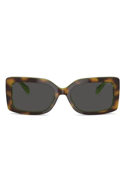 Michael Kors Corfu 56mm Rectangular Sunglasses In Dark Grey